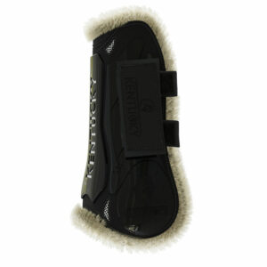 Kentucky Horsewear Vegan Sheepskin Velcro Tendon Boots Black